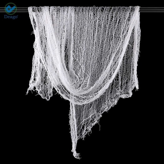 Deago 5 Pack Halloween White Creepy Cloth Spooky Fabric Cloth for Haunted House Halloween Party Doorway Outdoors Decoration, 30×72inch