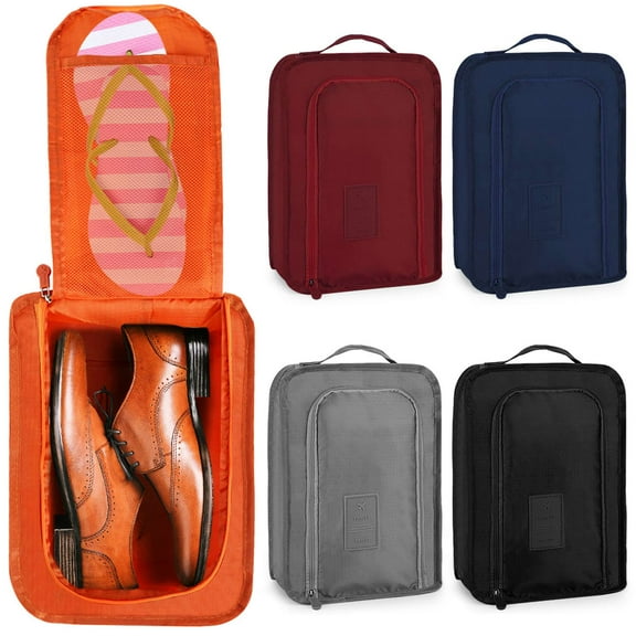 Deago 5 Pack Travel Shoe Bags Portable Waterproof Shoe Storage Pouch Organizer Double Layer with Zipper (Multi-color)