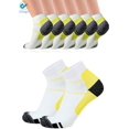 thumbnail image 1 of Deago 5 Pairs Compression Socks Plantar Fasciitis for Women & Men, 10-20 mmhg Athletic Sock Arch Support Best for Running,Flight,Travel,Nurses (L/XL, Yellow), 1 of 10