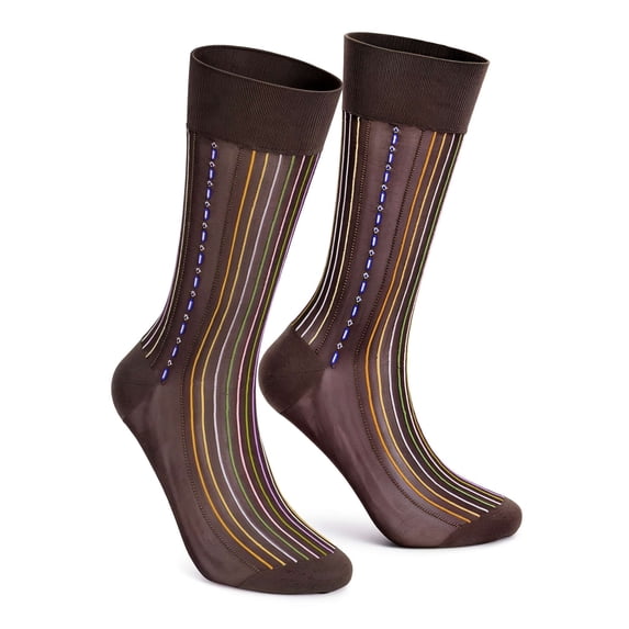 Deago 5 Pairs Men's Ultra Thin Dress Socks Summer Silk Sheer Casual Business Socks Nylon Sock Mid-Calf