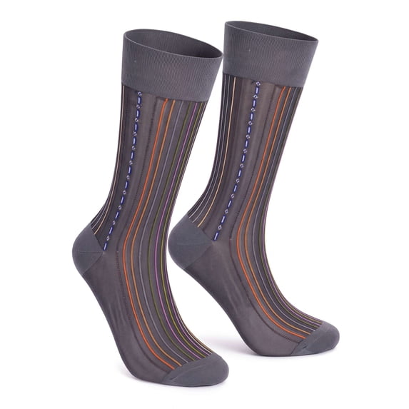 Deago 5 Pairs Men's Ultra Thin Dress Socks Summer Silk Sheer Casual Business Socks Nylon Sock Mid-Calf