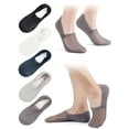 thumbnail image 1 of Deago 5 Pairs Mens Thin No Show Socks Invisible Cotton Breathable Socks Non-Slip Low Cut Boat Socks (White), 1 of 9