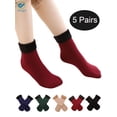 thumbnail image 1 of Deago 5 Pairs Women Men Wool Socks Winter Warm Thicken Thermal Soft Casual Solid Socks Home Snow Boots Velvet Floor Socks (Multi-color), 1 of 7