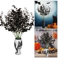 thumbnail image 1 of Deago 5 Pcs Black Artificial Eucalyptus Stems Faux Halloween Flowers Eucalyptuses Real Touch Leaf Centerpiece Home Decor, 1 of 9