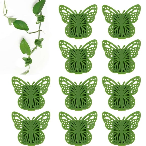 Deago 50 Pcs Plant Wall Fixture Clips for Climbing Plants Invisible Vine Traction Support Holder for Indoor Outdoor Garden Decorations (Butterfly)