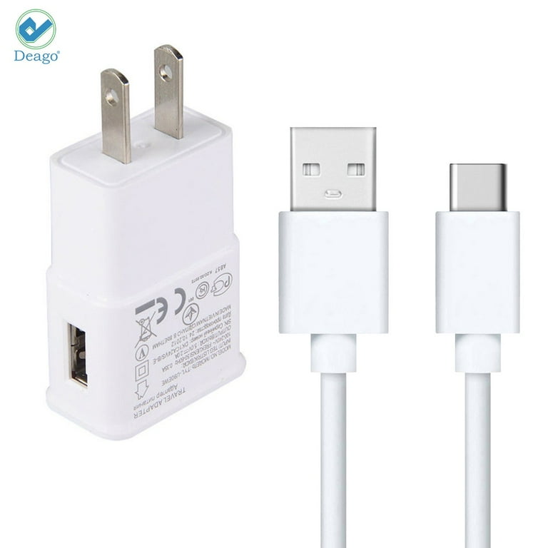 Deago 5V/1A Wall Charger Adapter Type C USB Charging Cable Cord