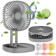 Deago 6.5 Inch Portable Travel Fan Folding Desk Fan Battery Operated & Rechargeable 3 Speeds Small Table Fan 185 Rotation Quiet for Bedroom Office