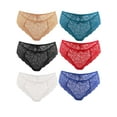 thumbnail image 1 of Deago 6 Pack Womens Lace Underwear Sexy Breathable Hipster Panties Invisible Seamless Bikini Briefs, 1 of 6
