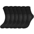 thumbnail image 1 of Deago 6 Pairs Mens Athletic Crew Cushioned Socks Running Performance Breathable Sports Socks (Black), 1 of 8