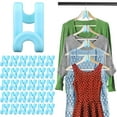 thumbnail image 1 of Deago 60 Pcs Clothes Hanger Connector Hooks, Plastic Heavy Duty Mini Cascading Hanger Hooks for Velvet Hangers Space Saver Closet Organizer, Blue, 1 of 8