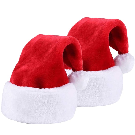 Deago 6PCS Christmas Hats Holiday Santa Hat Comfort Red Velvet Hats Ornaments for Xmas New Year Festival Holiday Party Supplies (Children)