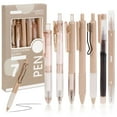 thumbnail image 1 of Deago 7 Pack Retractable Gel Pens Quick Dry Black Ink Pens Fine Point 0.5mm with Highlighter for Journaling, Drawing, Doodling, and Notetaking (Coffee), 1 of 9