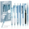 thumbnail image 1 of Deago 7 Pack Retractable Gel Pens Quick Dry Black Ink Pens Fine Point 0.5mm with Highlighter for Journaling, Drawing, Doodling, and Notetaking (Blue), 1 of 9