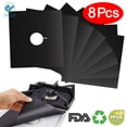 thumbnail image 1 of Deago 8 Pcs Non-Stick Gas Stove Burner Cover Gas Range Protectors Aluminum Foil Reusable Kitchen Liner Clean Mat Pad (Black), 1 of 6