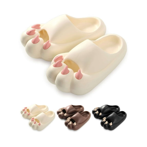 Deago Animal Paws Cloud Slides for Women Men Pillow Slippers Funny Sandals House Shoes Non-Slip for Indoor Shower Outdoor