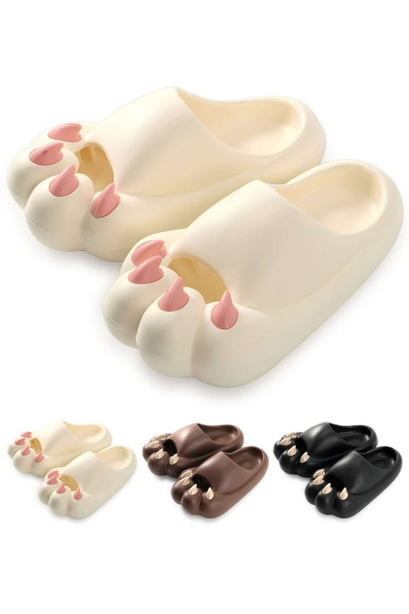 Animal Paws Cloud Slides for Women Men Pillow Slippers Funny Sandals House Shoes Non-Slip for Indoor Shower Outdoor
