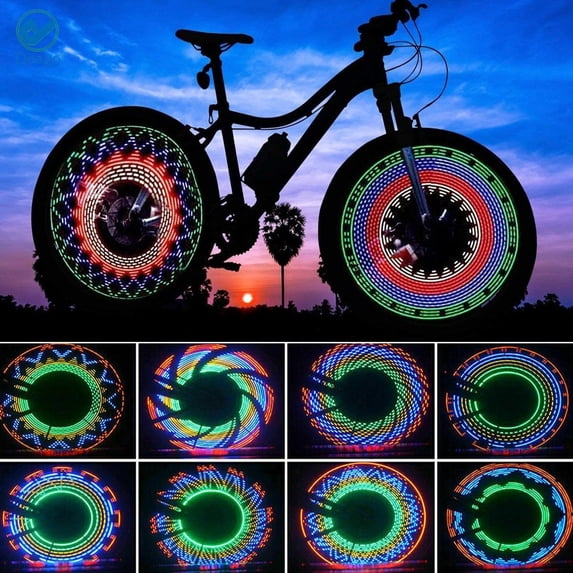 Deago Bike Wheel Lights, LED Waterproof Bicycle Spoke Tire Light with 32-LED and 32pcs Changes Patterns Bicycle Rim Lights for Mountain Bike/Road Bikes/BMX Bike/Hybrid Bike/Folding Bike