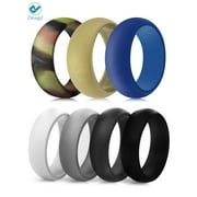 Deago Bnad Flexible Silicone Dome Style Wedding Rings, 1.5 mm