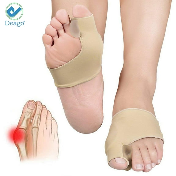Deago Bunion Sleeve Toe Separators Corrector 2 Big Toe Protectors For Bunions Treatment Gel Toe Separators, Spacers, Straightener (1 Pair, 2pieces)