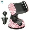 thumbnail image 1 of Deago Car Phone Mount Cell Phone Holder with One More Air Vent Base,Bling Crystal Universal Phone Mount Holder Cradle for Dashboard,Windshield and Air Vent (Pink), 1 of 10