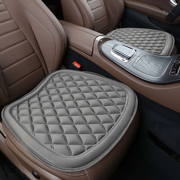 Deago Car Seat Cushion Pad Mat Comfort Seat Protector for Car Driver Seat Office Chair Home Use Breathable Seat Cover with Non Slip Bottom, 18.9" x 18.5" x 0.8", Gray