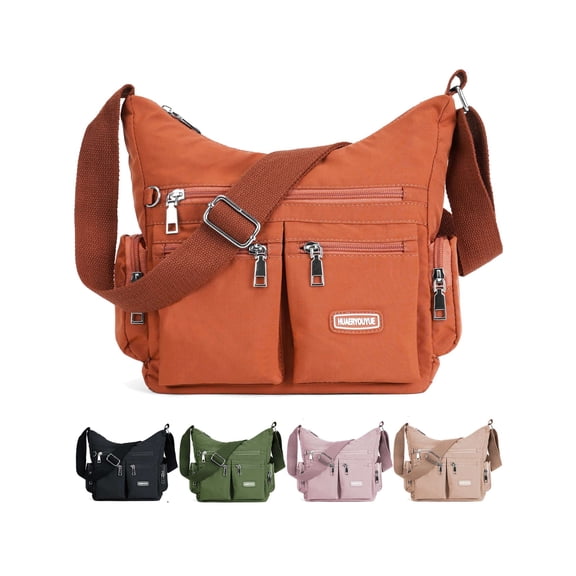 Deago Casual Nylon Purse Handbag Crossbody Bag Waterproof Messenger Shoulder Bag for Women (Orange)