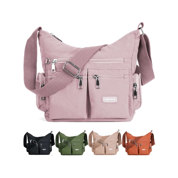 Deago Casual Nylon Purse Handbag Crossbody Bag Waterproof Messenger Shoulder Bag for Women (Pink)