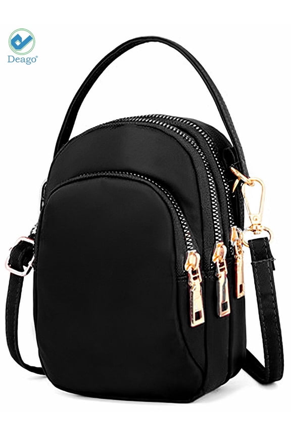 Cell Phone Purse Small Crossbody Shoulder Bag Smartphone Wallet Phone Holder for Women (Black)