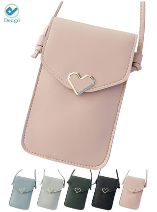 Deago Women Crossbody Cellphone Purse Touch Screen Bag RFID Blocking Wallet  Handbag with Shoulder Strap (Pink) 