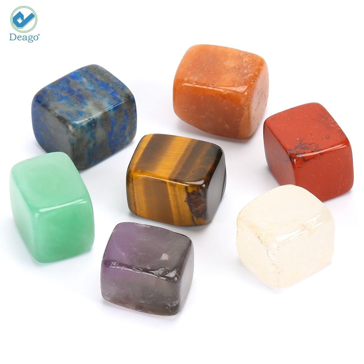 Deago Chakra Stones Healing Crystals Set of 7, Tumbled and Polished ...