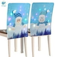 thumbnail image 1 of Deago Christmas Chair Covers with LED Lights Cute Snowman Santa Claus Chair Slipcovers for Dining Room Xmas Home Party Decor, 1 of 9