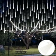 thumbnail image 1 of Deago Christmas Lights Outdoor, Meteor Shower Lights 20 inch 8 Tube 288 LED Snow Falling Icicle Cascading Lights for Xmas Tree Halloween Decoration Wedding Party, Cool White, 1 of 8