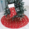 thumbnail image 1 of Deago Christmas Tree Skirt 48 Inches Snowy Pattern Large Christmas Tree Mat with Merry Christmas Stocking for Xmas Holiday Decoration Indoor Outdoor (Red), 1 of 9