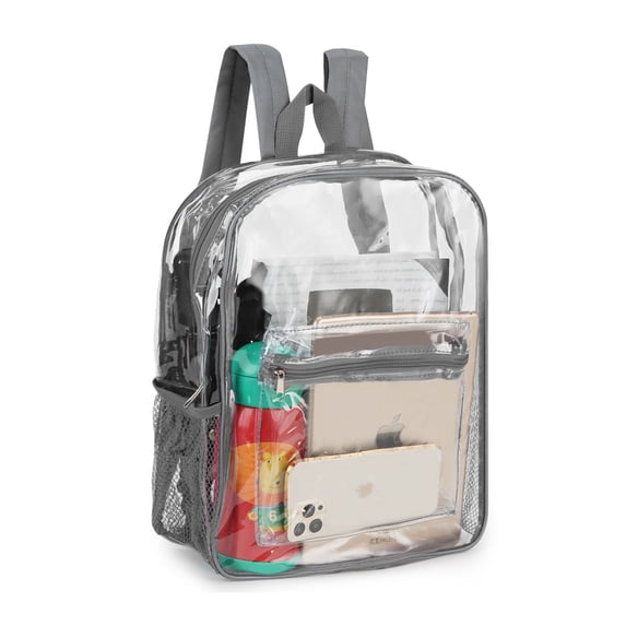 Deago Clear Backpack Heavy Duty PVC Transparent Backpack with Reinforced Strap College Workplace Security