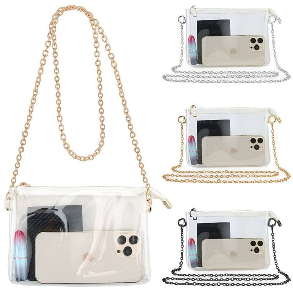 Deago Clear Purse for Women Stadium Approved Small Crossbody Bag with Zipper for Concerts Sports Events (Black)