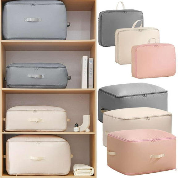 Deago Compression Bags for Storage,Ultra Space Saving Self Compression Organizer Bags,Sweater Organizer for Closet,Clothes Storage Bag (Pink, Medium)