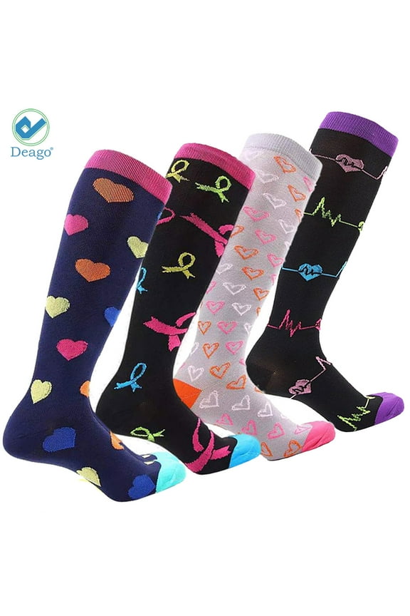 Compression Socks Leg Warmers for Women & Men - Best for Running, Athletic Sports, Flight Travel Pregnancy, Shin Splints - Below Knee High