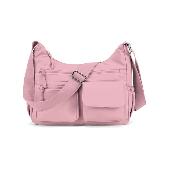 Deago Crossbody Bag for Women Multi Pocket Shoulder Purses Waterproof Lightweight Casual Messenger Bag Travel Handbags Ladies Pocketbooks (Pink)