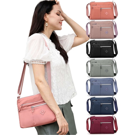 Deago Crossbody Bag for Women Nylon Waterproof Lightweight Casual Shoulder Handbag Purse Bookbag (Blue)