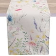 thumbnail image 1 of Deago Daisy Lavender Tulip Floral Leaves Summer Table Runner, Spring Kitchen Dining Table Decoration for Home Party Decor 13x72 Inch, 1 of 8