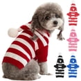 thumbnail image 1 of Deago Dog Cat Stripe Sweater with Hoodie for Christmas Sweatshirt Winter Pet Clothes Xmas Puppy Outfits (Pink, XL), 1 of 7