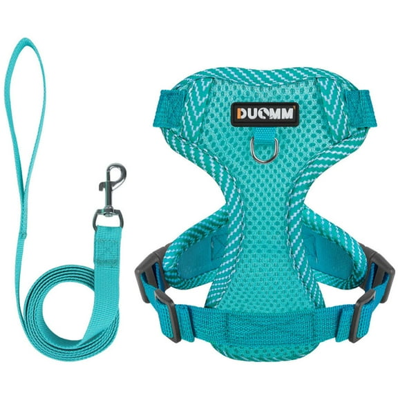 Deago Dog Harness and Leash Set, No Pull Soft Mesh Pet Harness, Reflective Adjustable Puppy Vest for Small Dogs, Cats (S, Blue)