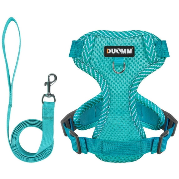Deago Dog Harness and Leash Set, No Pull Soft Mesh Pet Harness, Reflective Adjustable Puppy Vest for Small Dogs, Cats (S, Blue)