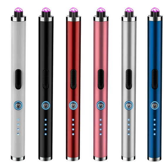 Deago Electric Candle Lighter Plasma Arc Lighters Windproof & Flameless with USB Rechargeable LED Battery Display Safety Switch for Candle BBQ Camping Cooking (Blue)