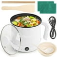 thumbnail image 1 of Deago Electric Hot Pot, 1.7L Non-stick Ramen Cooker, Dual Power Control Multifunctional Electric Cooker for Pasta, Noodles, Steak, Egg with Over-Heating and Boil Dry Protection, White, 1 of 9