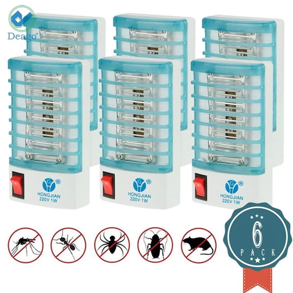 Deago Electronic Insect & Fly Killer Plug in Bug Zapper Eliminates Pest Control UV LED Mosquito Killer Lamp (1 Pack)