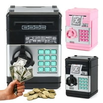 Deago Electronic Piggy Bank for Kids , Mini ATM Password Money Bank Cash Coins Saving Box, Cartoon Safe Bank Box Perfect Toy Gifts for Boys Girls, Pink