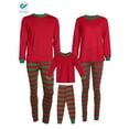 thumbnail image 1 of Deago Family Matching Christmas Pajamas Sleepwear Long Sleeve Tops Green Pajamas Striped Pants Set, 1 of 8
