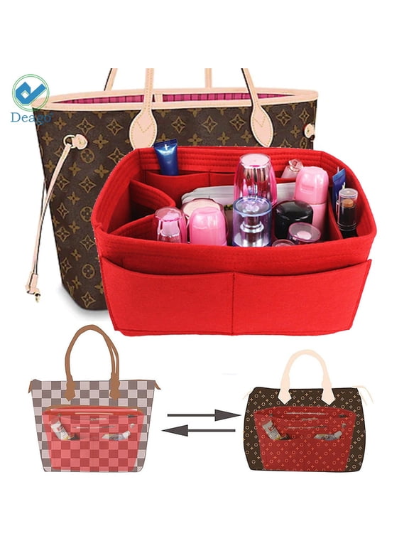 Felt Insert Purse Handbag Organizer Bag Insert In Bag Totes Shaper with Inner Pocket Fits Neverfull Speedy