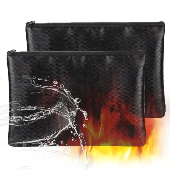 Deago Fireproof Document Bags - 13.4"x 9.4"Waterproof and Fireproof Money Bag - Fireproof Safe Storage Pouch with Zipper for A4 Document Holder,File,Cash and Tablet
